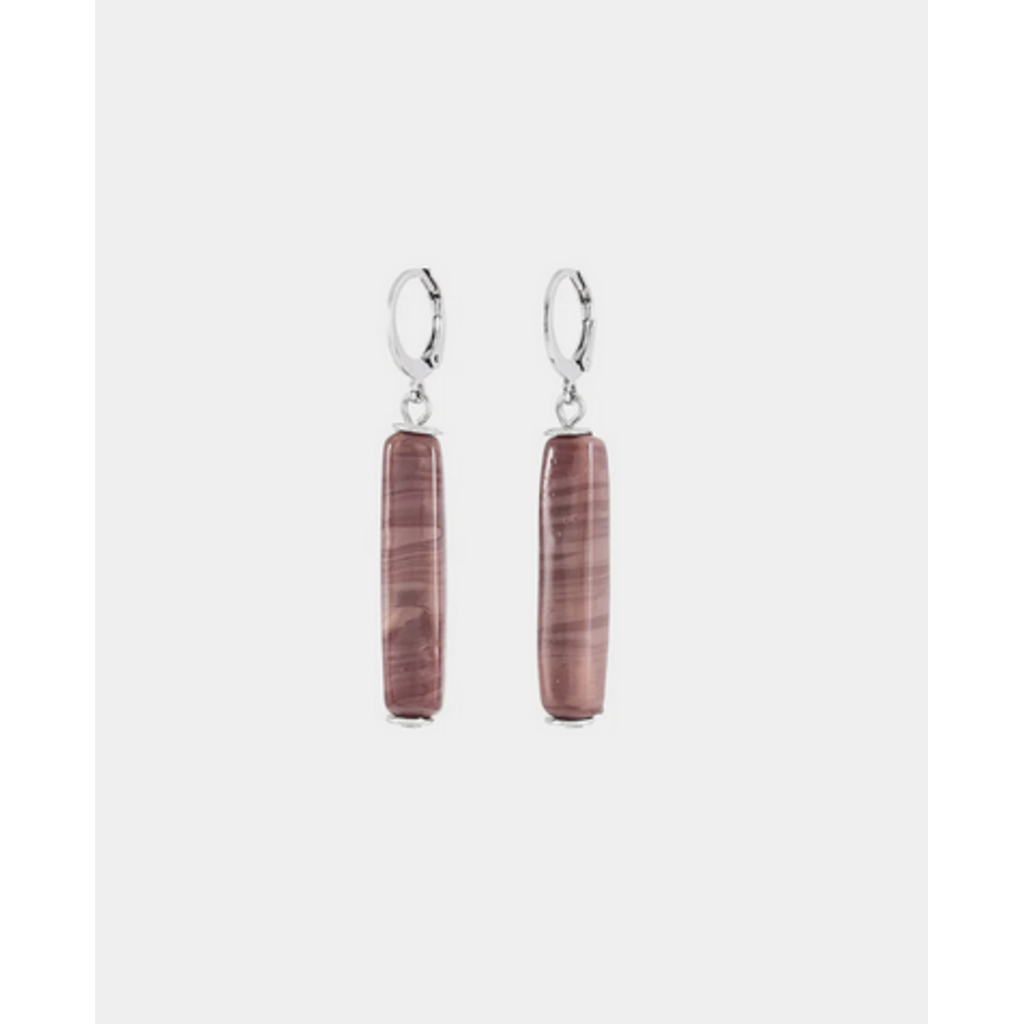 ANNE MARIE CHAGNON AM CHAGNON BOUCLES OREILLE MIZAR ARGENT MOKA MOUSSE