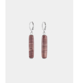 ANNE MARIE CHAGNON AM CHAGNON BOUCLES OREILLE MIZAR ARGENT MOKA MOUSSE