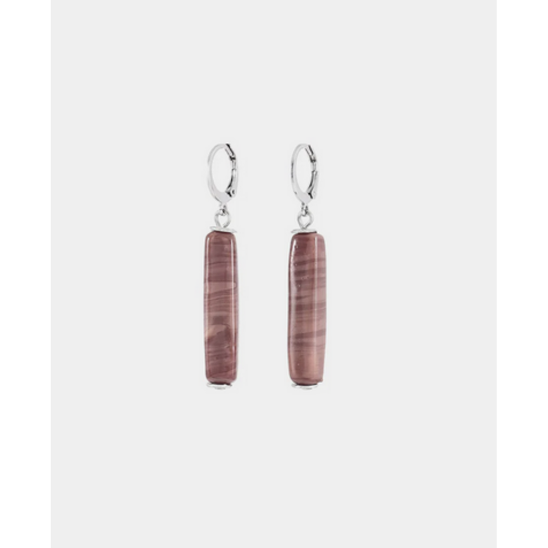 ANNE MARIE CHAGNON AM CHAGNON BOUCLES OREILLE MIZAR ARGENT MOKA MOUSSE