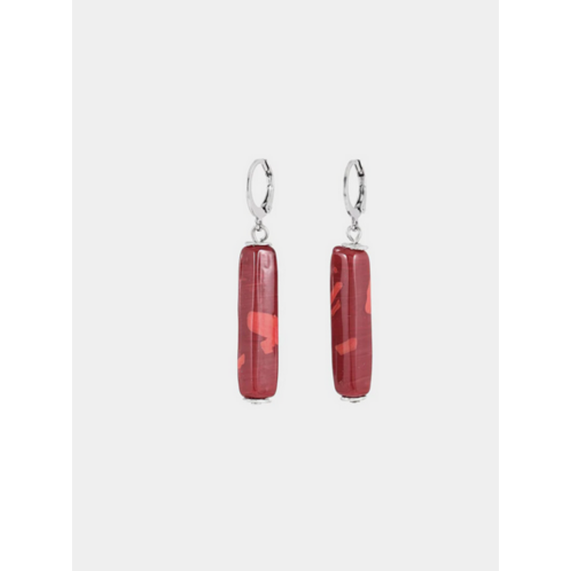 ANNE MARIE CHAGNON AM CHAGNON BOUCLES OREILLE MIZAR ARGENT CERISE