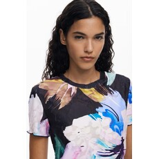 DESIGUAL DESIGUAL 25H TSHIRT VIENA TEXTURE FLEURS NOIR