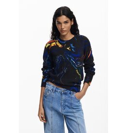DESIGUAL DESIGUAL 25H PULL BUTTERFLY LACROIX TRICOT MOTIFS NOIR