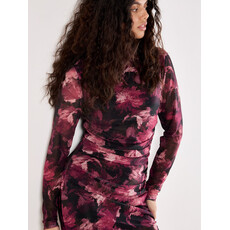 APRICOT APRICOT 25H ROBE PAINTBRUSH FLORAL MESH