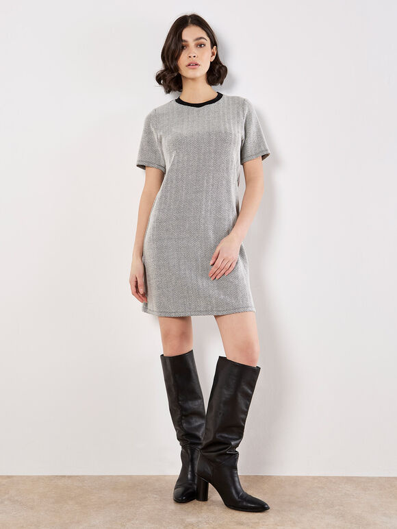 APRICOT 25H ROBE TSHIRT CHEVRONS NOIR/CREME