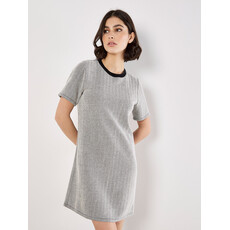 APRICOT APRICOT 25H ROBE TSHIRT CHEVRONS NOIR/CREME