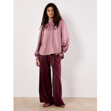 APRICOT APRICOT 25H SATIN STRIPE OPEN COLAR BLOUSE PURPLE