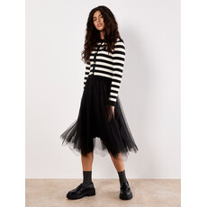 APRICOT APRICOT 25H ROBE 2 IN 1 STRIPE CARDI TULL SKIRT DRESS