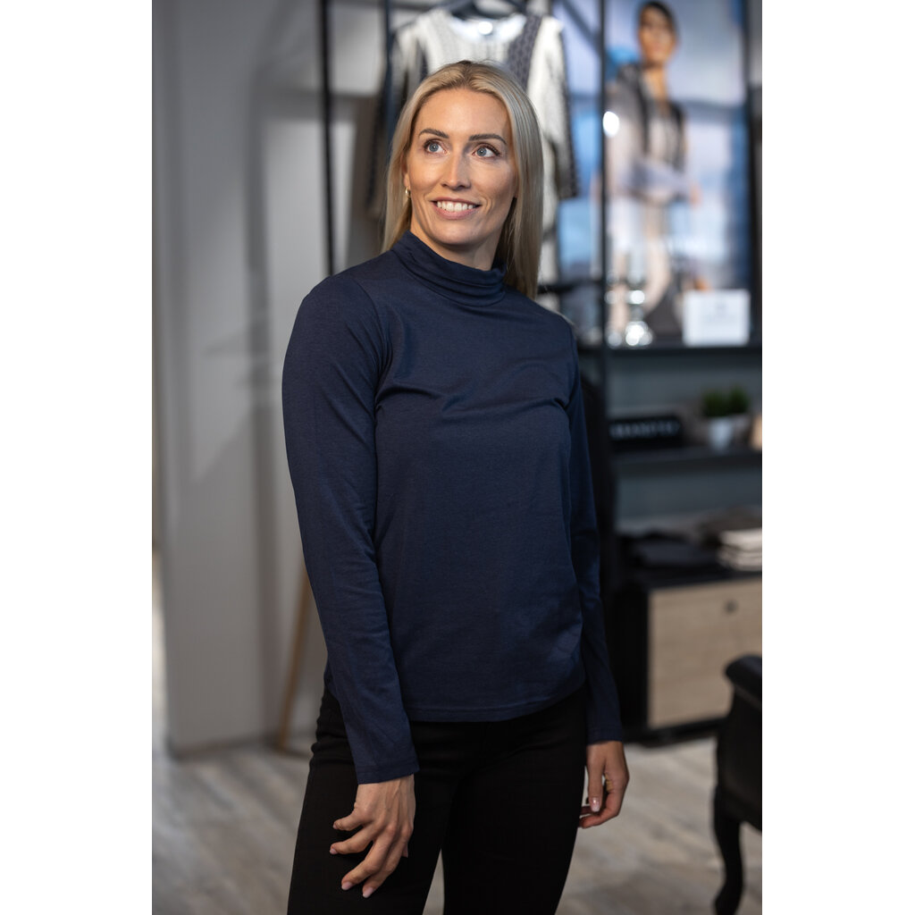 BRANDTEX BRANDTEX 25H HAUT BASE COL ROULE MARINE