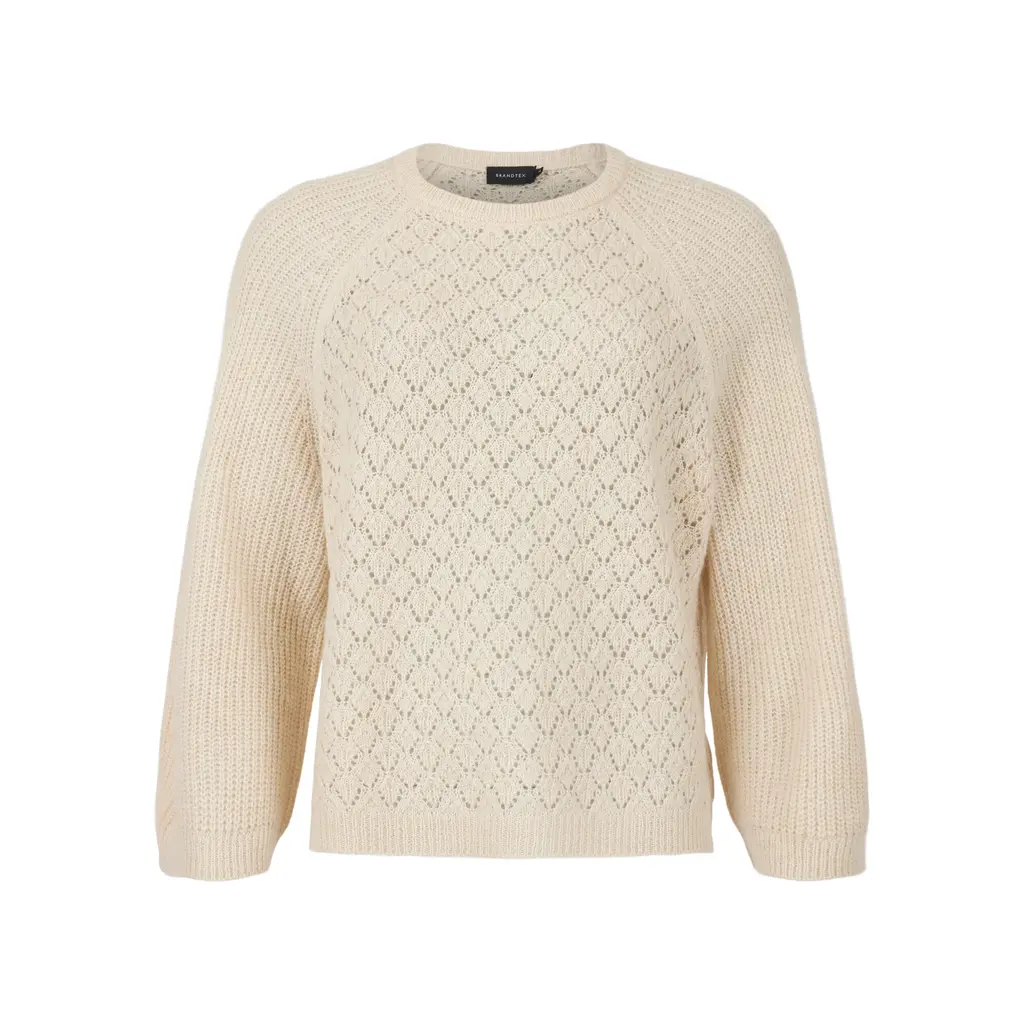 BRANDTEX BRANDTEX 25H PULLOVER EFFET DENTELLE CREME