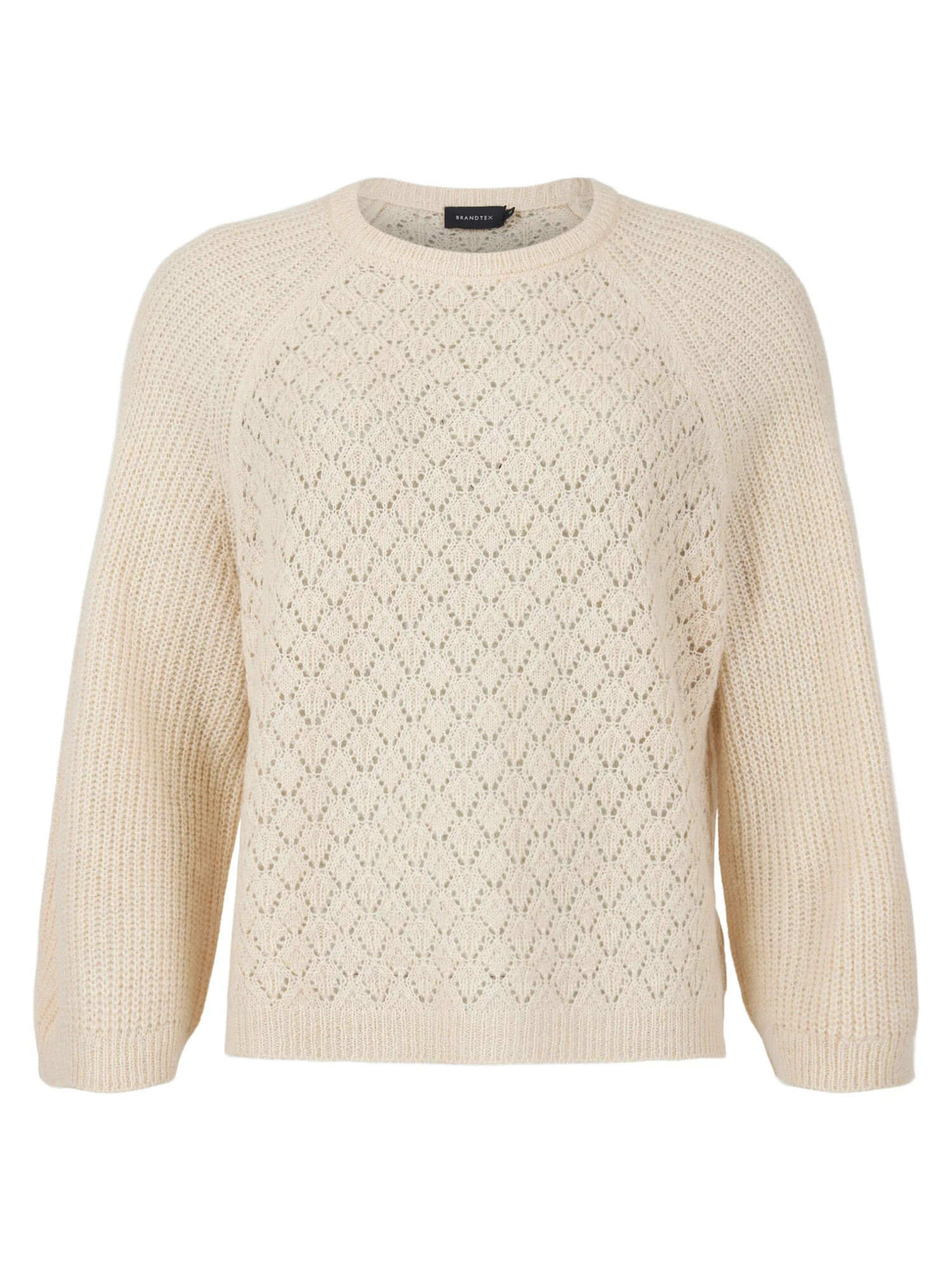 BRANDTEX 25H PULLOVER EFFET DENTELLE CREME