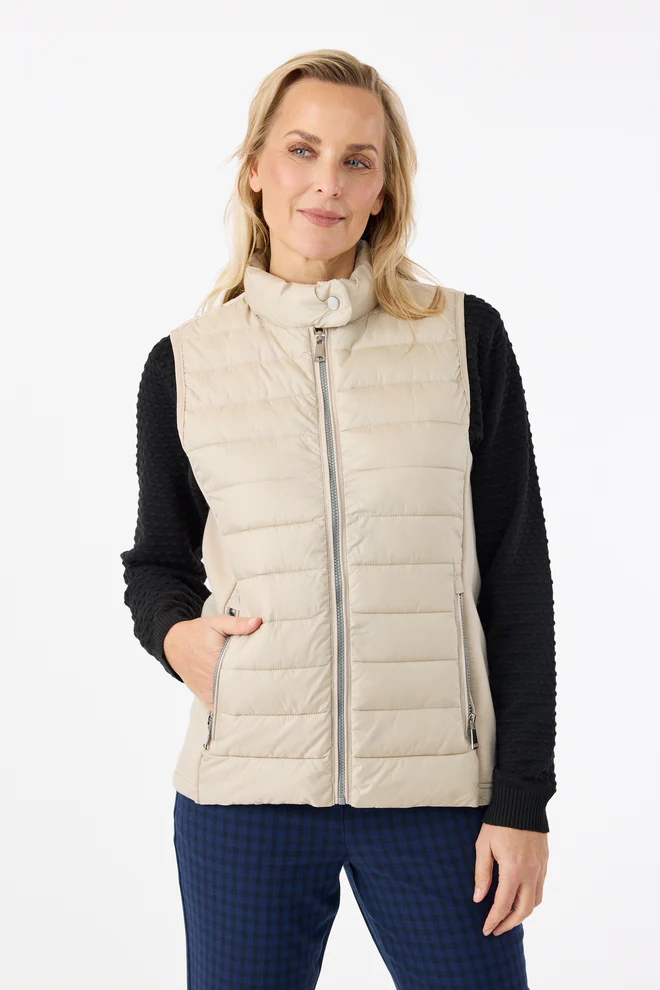 BRANDTEX 25H WAISTCOAT QUILT MIX CREME