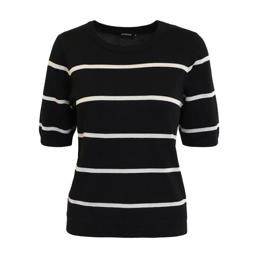 JENSEN 25H PULL HALF SLEEVE LIGNE NOIR/BEIGE