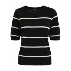 JENSEN 25H PULL HALF SLEEVE LIGNE NOIR/BEIGE