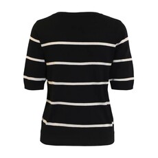 JENSEN 25H PULL HALF SLEEVE LIGNE NOIR/BEIGE