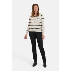 JENSEN 25H CARDIGAN LIGNE ECRU/NOIR