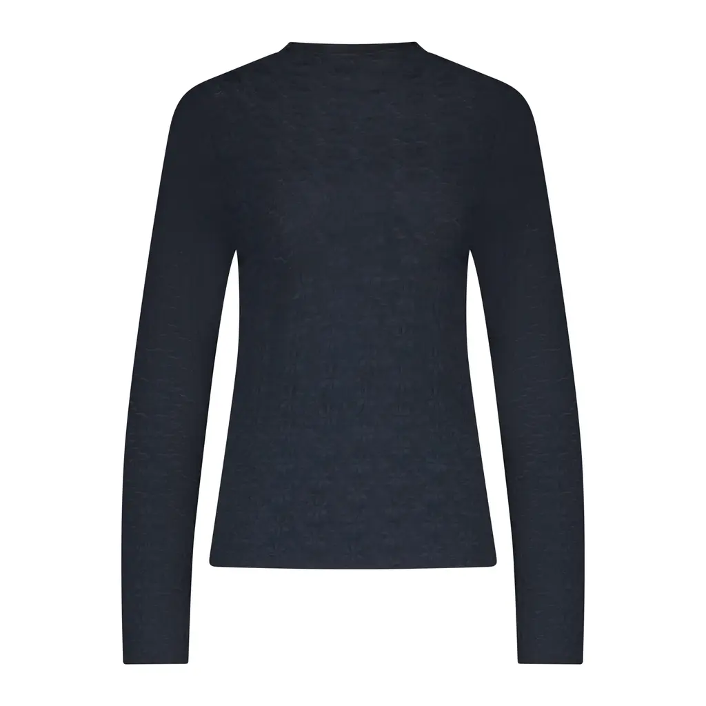 TRAMONTANA TRAMONTANA 25H BRUSHED STRETCH LACE TOP MARINE