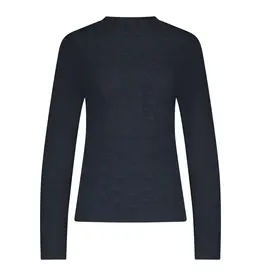 TRAMONTANA TRAMONTANA 25H BRUSHED STRETCH LACE TOP MARINE