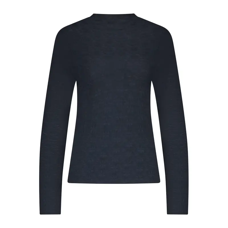 TRAMONTANA TRAMONTANA 25H BRUSHED STRETCH LACE TOP MARINE