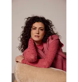 TRAMONTANA TRAMONTANA 25H BRUSHED STRETCH LACE TOP ROSEWOOD