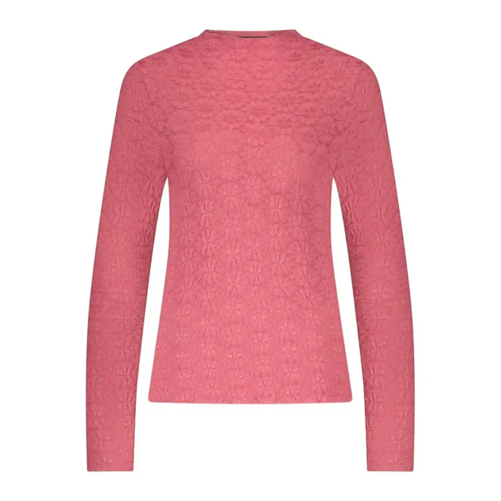 TRAMONTANA TRAMONTANA 25H BRUSHED STRETCH LACE TOP ROSEWOOD