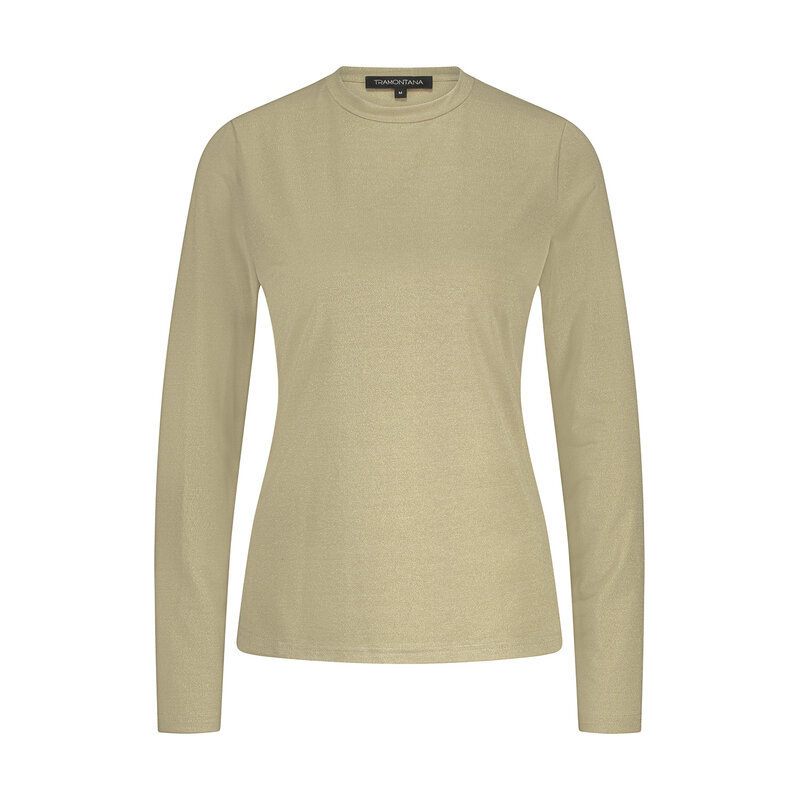 TRAMONTANA TRAMONTANA 25H MOCK NECK GLITTER TOP STONE