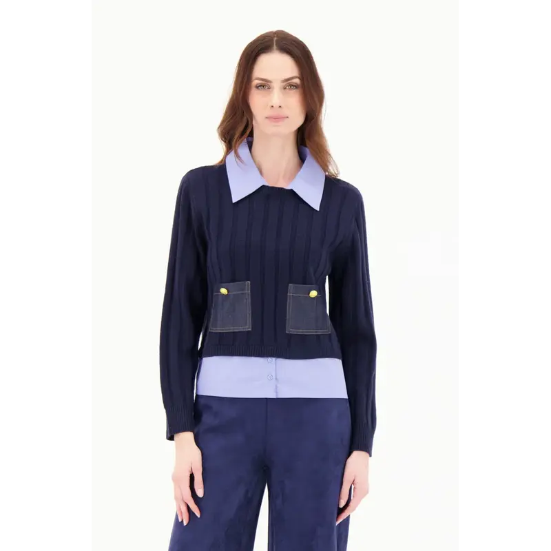 SPANNER SPANNER 25H PULL DUO COL CHEMISE AMOVIBLE MARINE