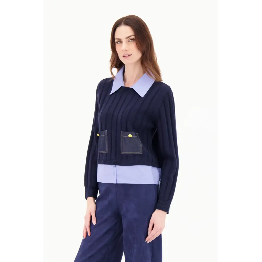 SPANNER SPANNER 25H PULL DUO COL CHEMISE AMOVIBLE MARINE