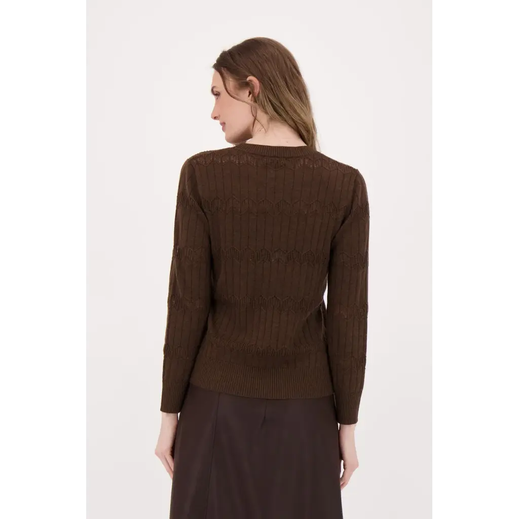 SPANNER SPANNER 25H PULL TRICOT CHEVRON CREWNECK CHOCOLAT