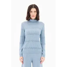 SPANNER SPANNER 25H PULL TRICOT CHEVRON TURTLENECK BLEU
