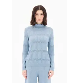 SPANNER SPANNER 25H PULL TRICOT CHEVRON TURTLENECK BLEU