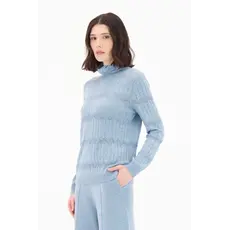 SPANNER SPANNER 25H PULL TRICOT CHEVRON TURTLENECK BLEU