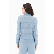 SPANNER SPANNER 25H PULL TRICOT CHEVRON TURTLENECK BLEU