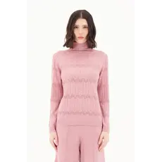 SPANNER SPANNER 25H PULL TRICOT CHEVRON TURTLENECK ROSE