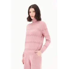 SPANNER SPANNER 25H PULL TRICOT CHEVRON TURTLENECK ROSE