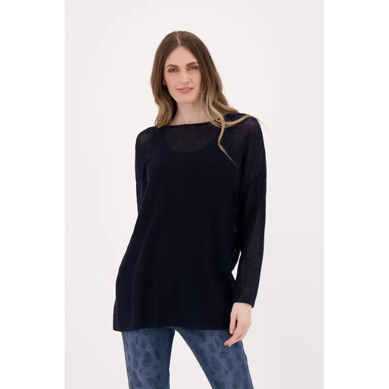 SPANNER SPANNER 25H TOP LOOSE KNIT MARINE