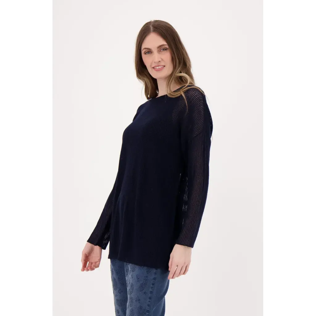 SPANNER SPANNER 25H TOP LOOSE KNIT MARINE