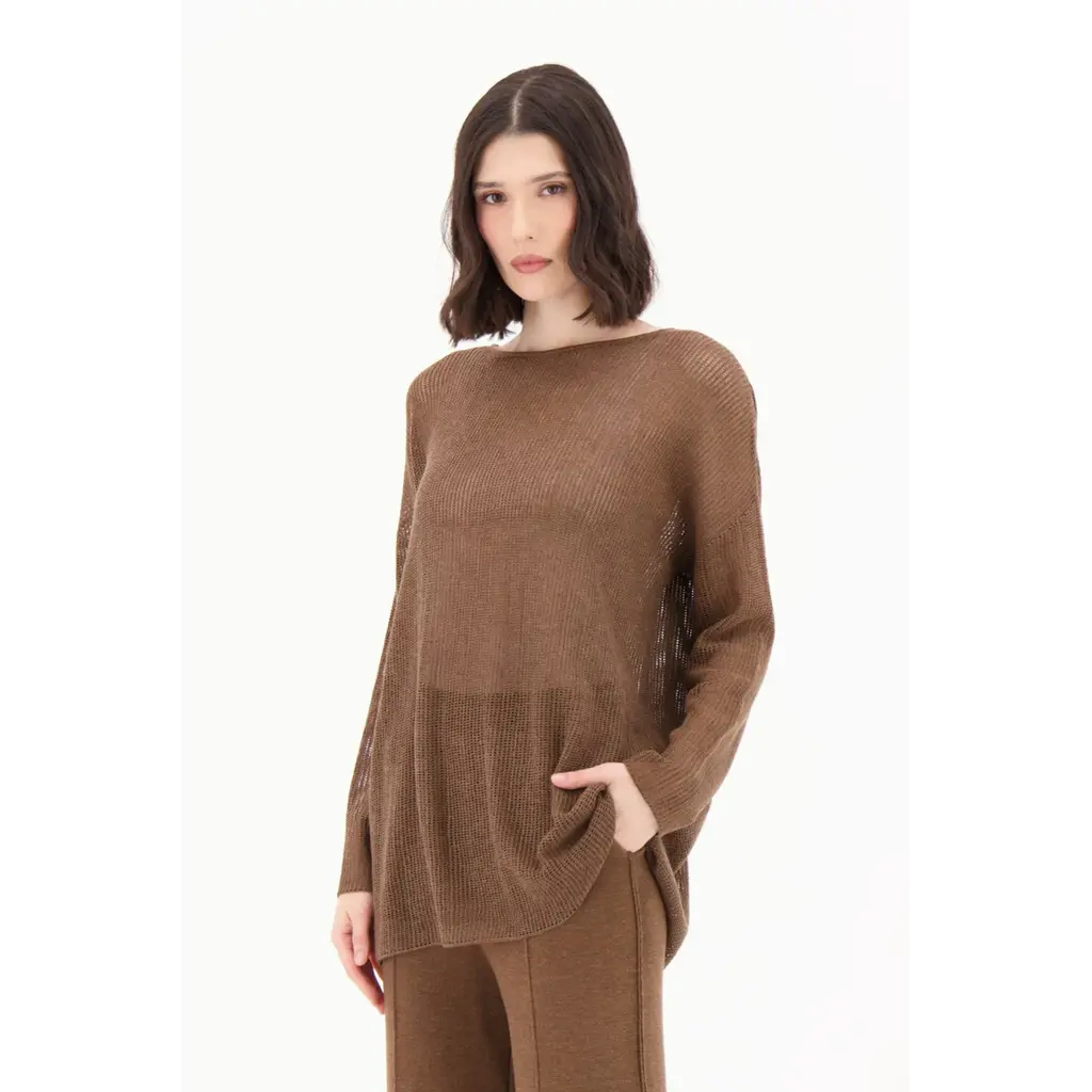 SPANNER SPANNER 25H TOP LOOSE KNIT CHOCOLAT