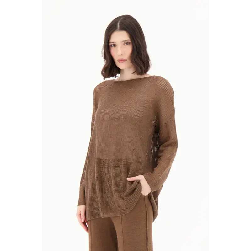 SPANNER SPANNER 25H TOP LOOSE KNIT CHOCOLAT