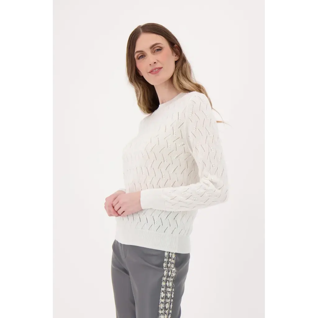 SPANNER SPANNER 25H PULL TRICOT POINTELLE IVORY