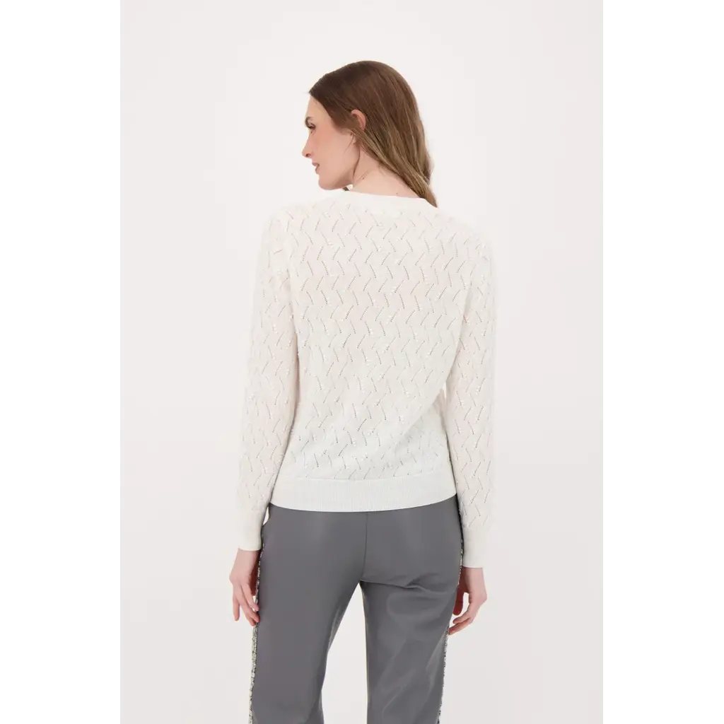 SPANNER SPANNER 25H PULL TRICOT POINTELLE IVORY