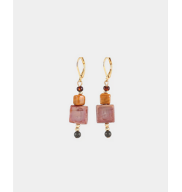 ANNE MARIE CHAGNON AM CHAGNON BOUCLES OREILLE FORAMEN OR MOKA MOUSSE