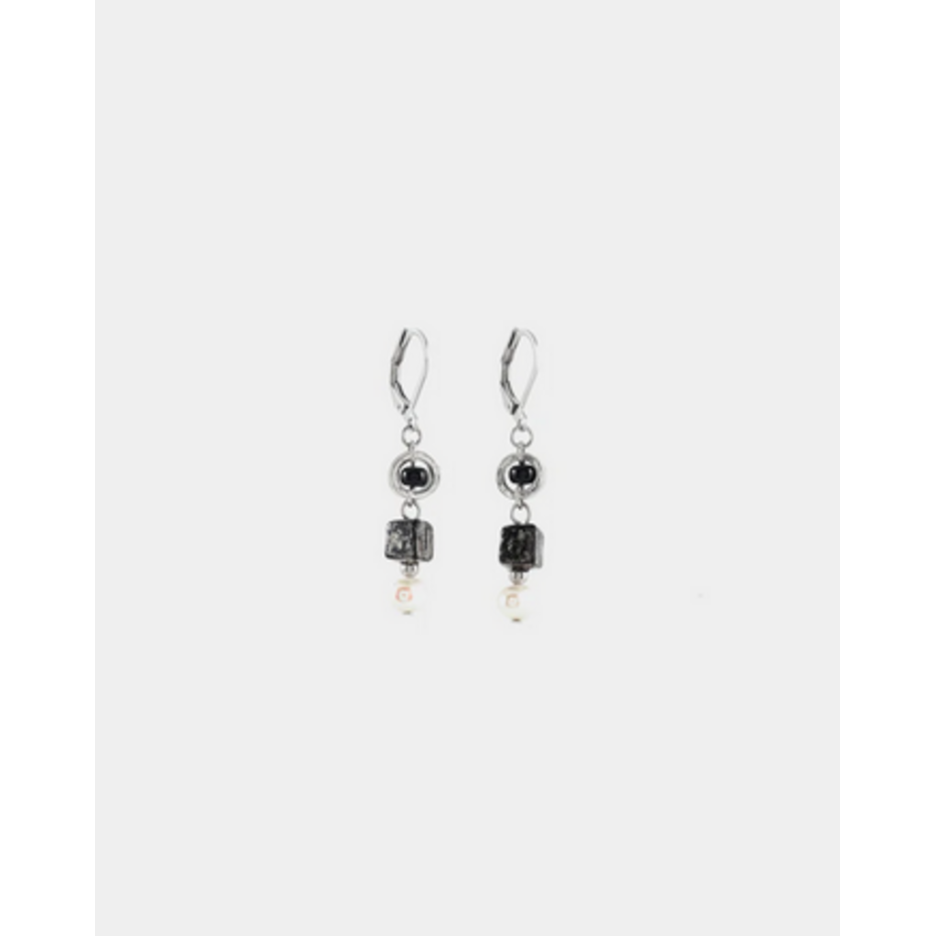 ANNE MARIE CHAGNON AM CHAGNON BOUCLES OREILLE FAWARIS ARGENT DUSK