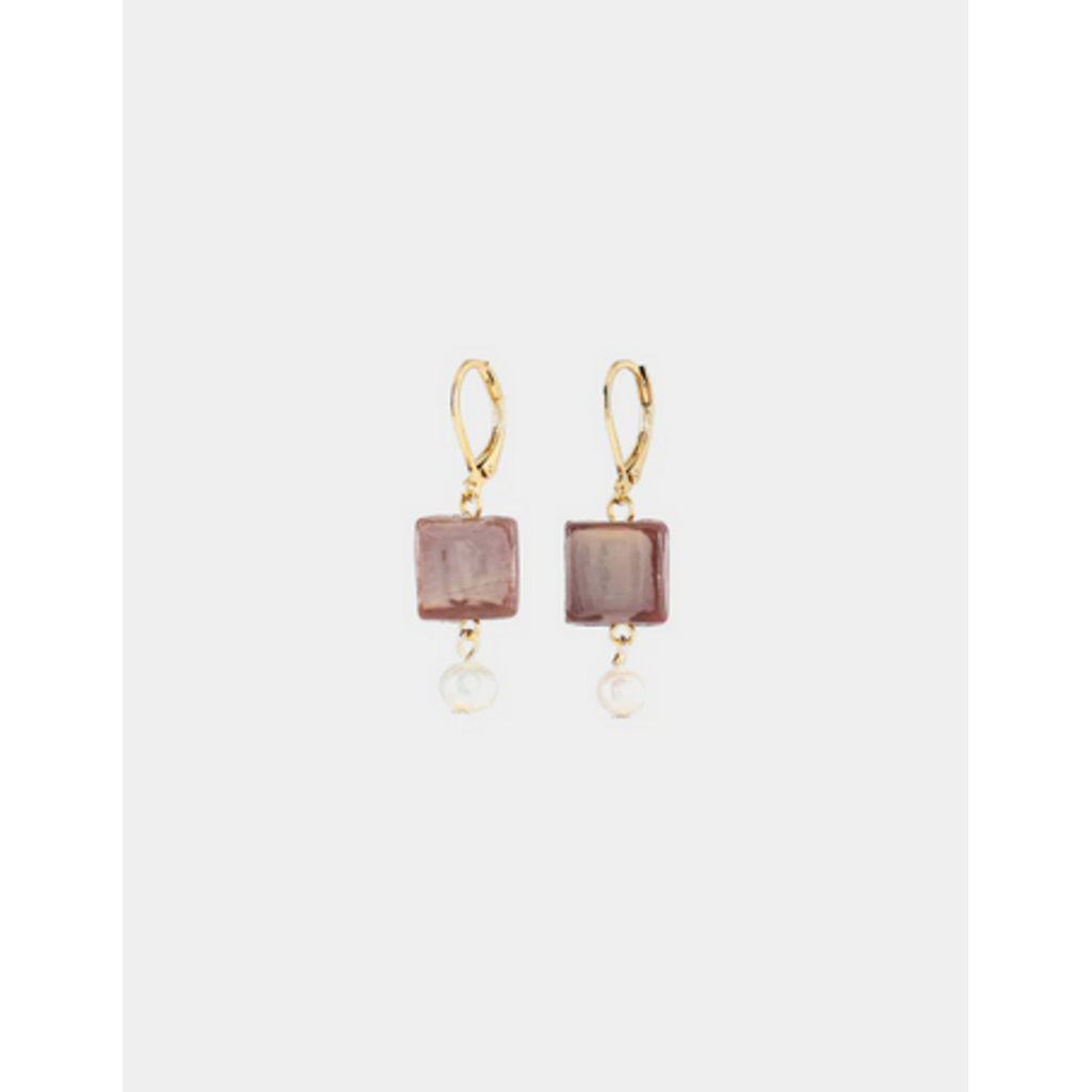 ANNE MARIE CHAGNON AM CHAGNON BOUCLES OREILLE DORADO OR MOKA MOUSSE