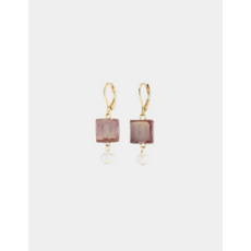 ANNE MARIE CHAGNON AM CHAGNON BOUCLES OREILLE DORADO OR MOKA MOUSSE