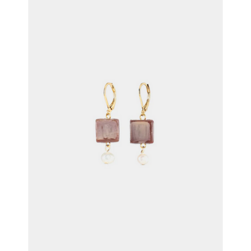 ANNE MARIE CHAGNON AM CHAGNON BOUCLES OREILLE DORADO OR MOKA MOUSSE