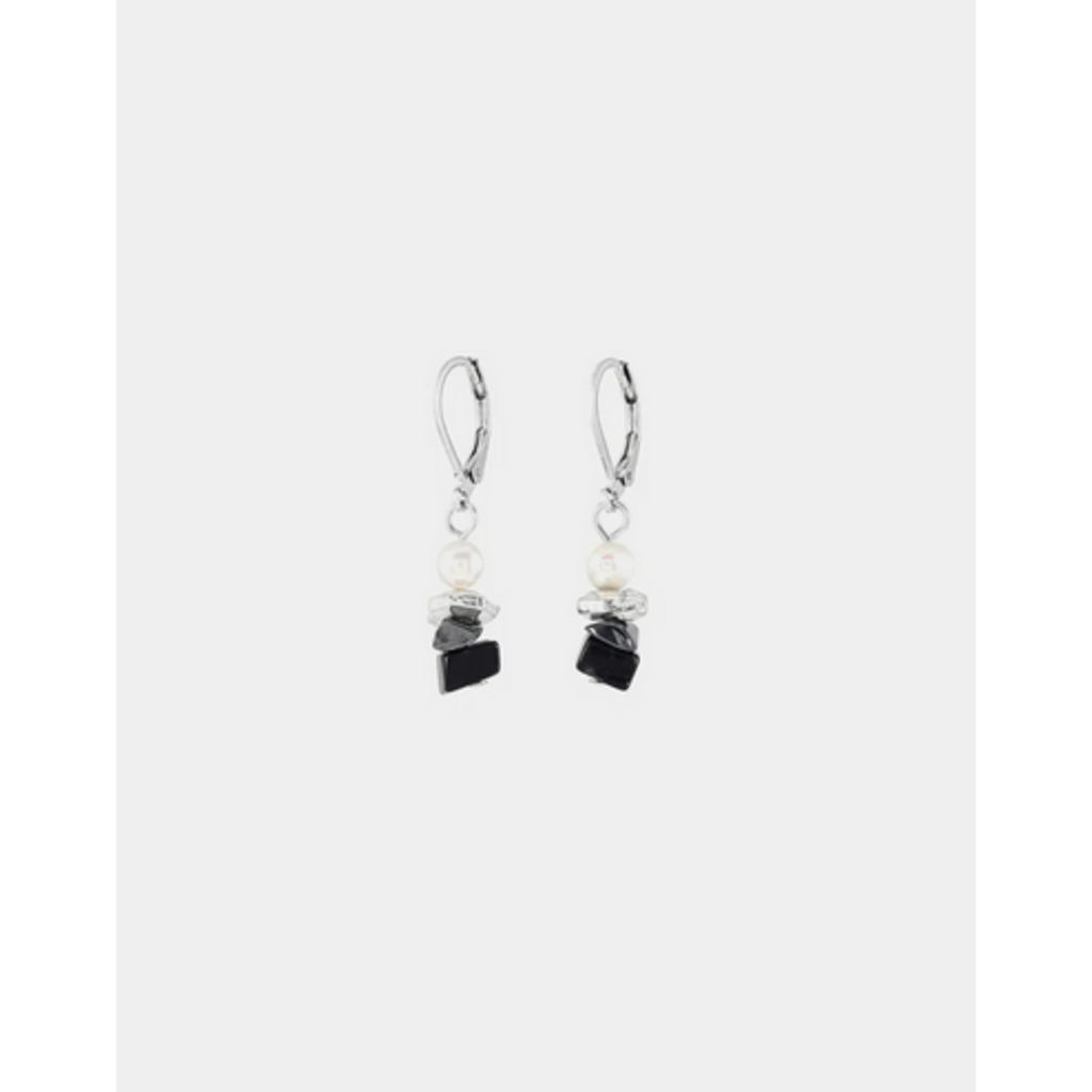 ANNE MARIE CHAGNON AM CHAGNON BOUCLES OREILLE DIANTHA ARGENT NOCTURNE