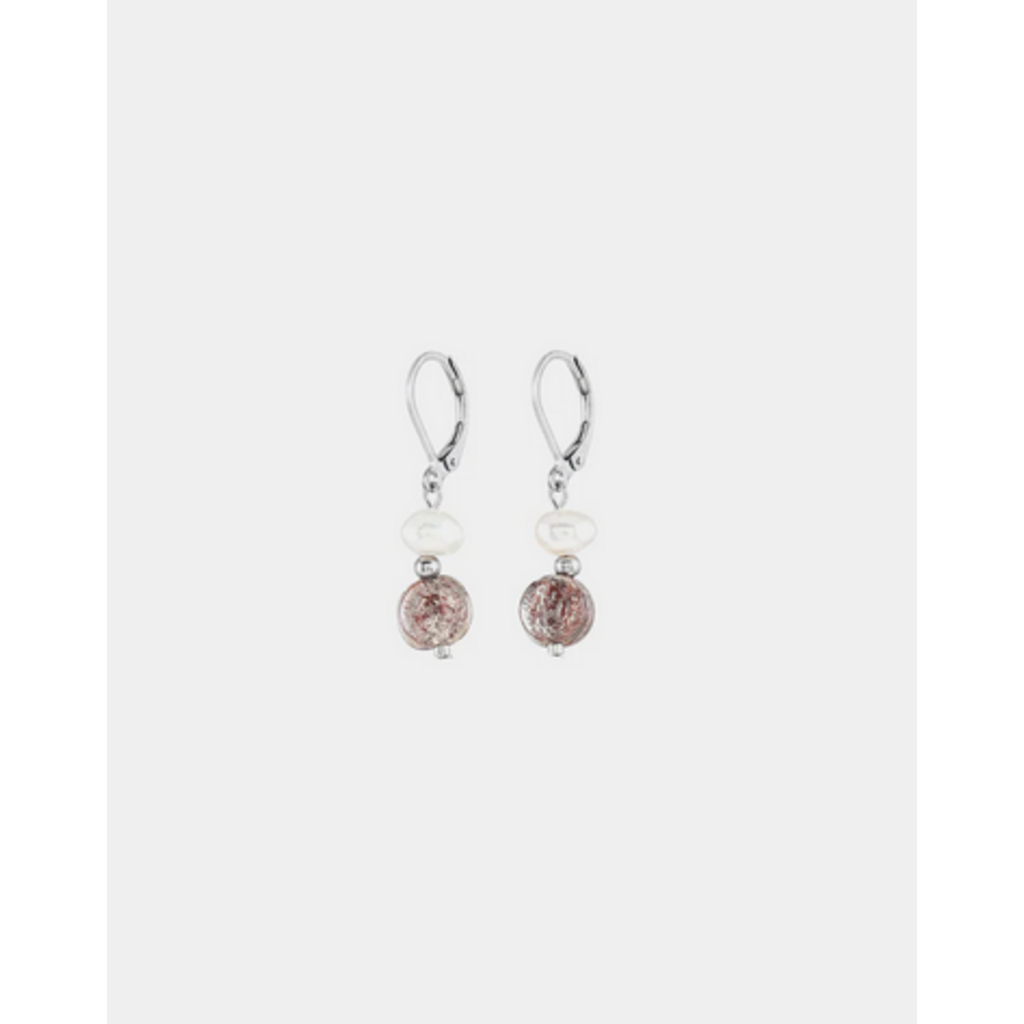 ANNE MARIE CHAGNON AM CHAGNON BOUCLES OREILLE BETA ARGENT MOKA MOUSSE