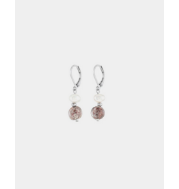 ANNE MARIE CHAGNON AM CHAGNON BOUCLES OREILLE BETA ARGENT MOKA MOUSSE