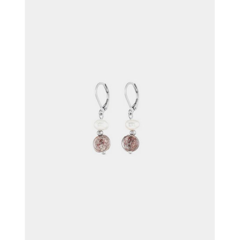 ANNE MARIE CHAGNON AM CHAGNON BOUCLES OREILLE BETA ARGENT MOKA MOUSSE
