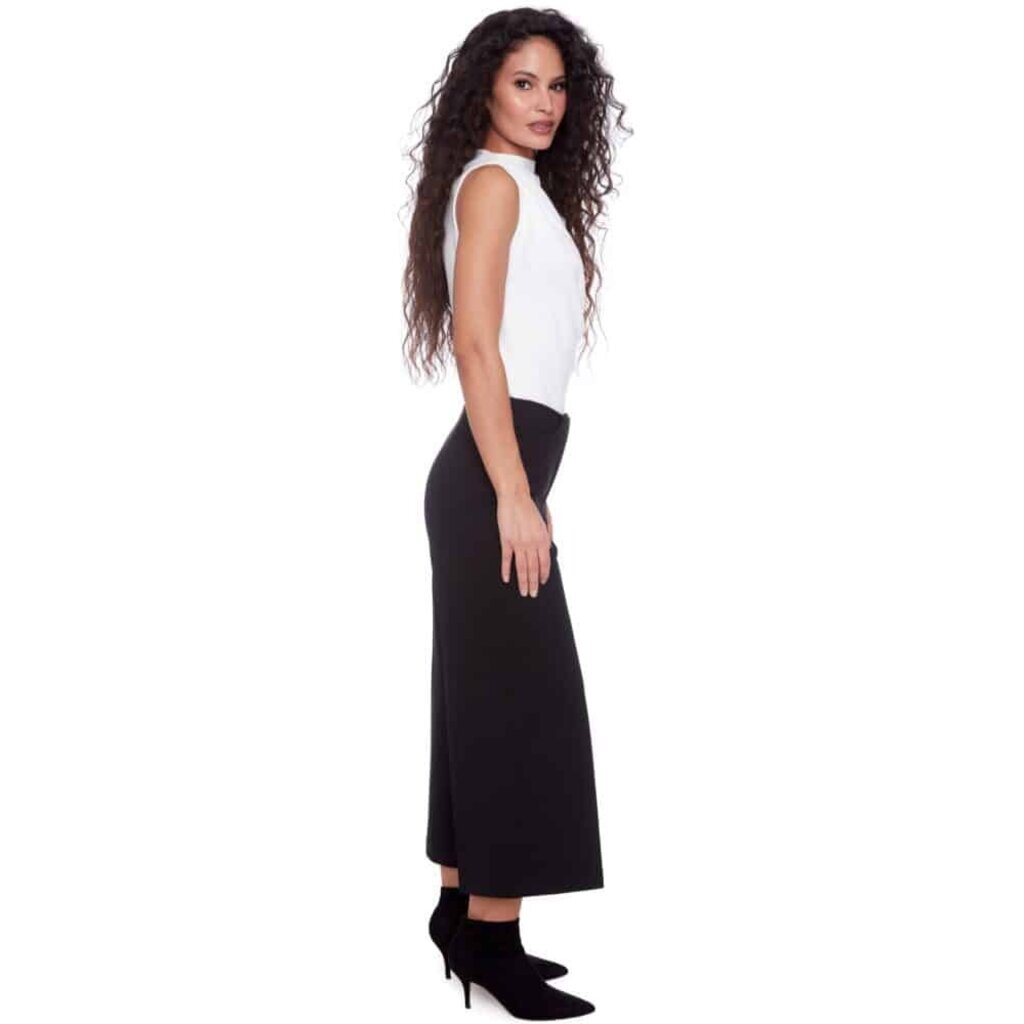 I LOVE TYLER MADISON TYLER MADISON 25H PANT CROP WIDE LEG BLACK